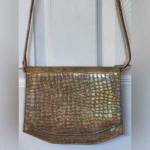 Vintage J. Renee Dressy evening shoulder bag Metallic Iridescent Yellow gold